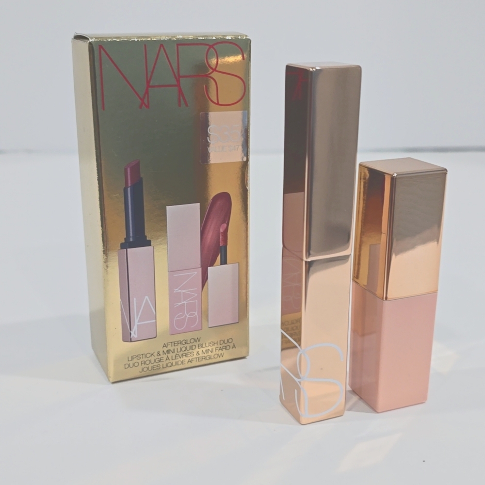 NIB ✅ NARS Afterglow Lipstick & Mini Liquid Blush Duo Set #ARAGON✨ BNIB